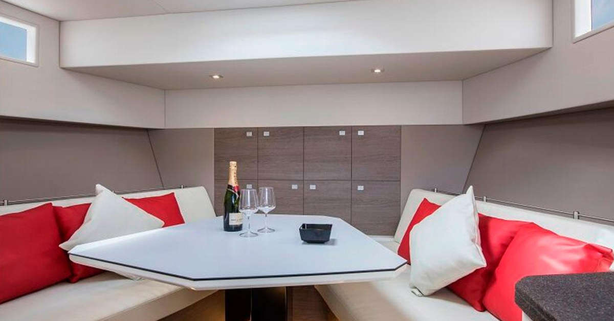 Inside of a Vanquish luxury yacht in Ibiza